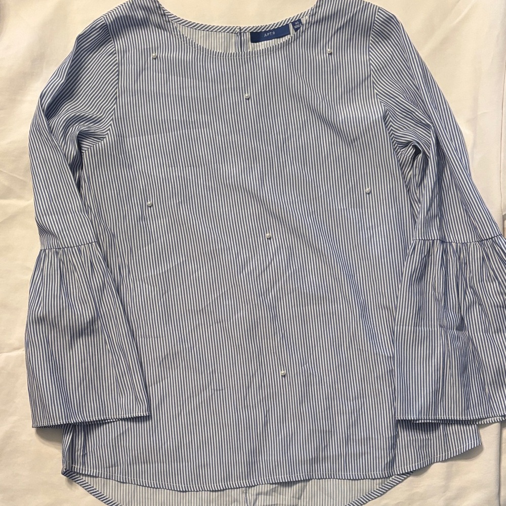 Apt. 9 Women's Blue Pinstripe With Pearls